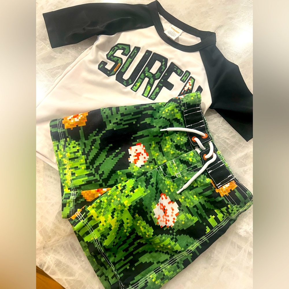 Gymboree Kids Surf Swim Set - Black and Green